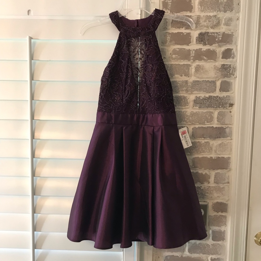 B. Darlin Purple Mini Formal Dress NWT
